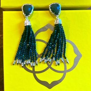 Kendra Scott dark green/gold earrings